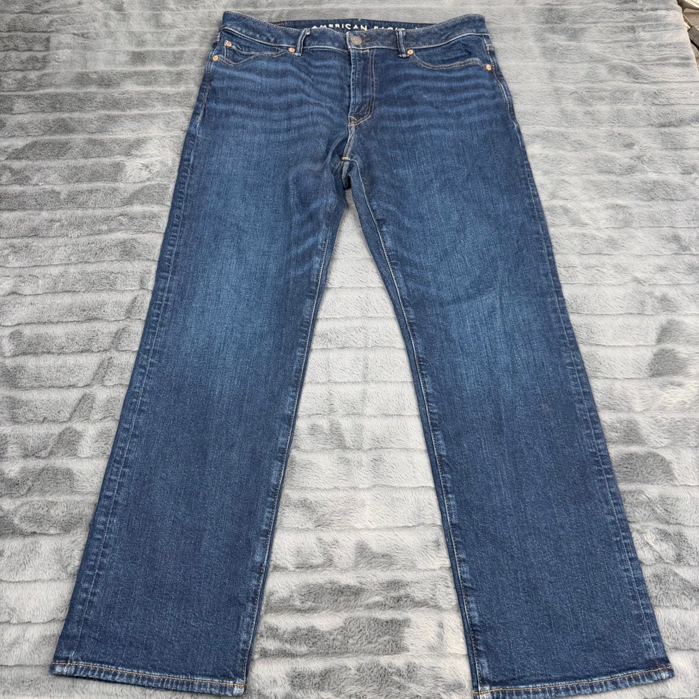 American Eagle Mens AirFlex+ Original Bootcut Jeans Dark Wash 33x30
